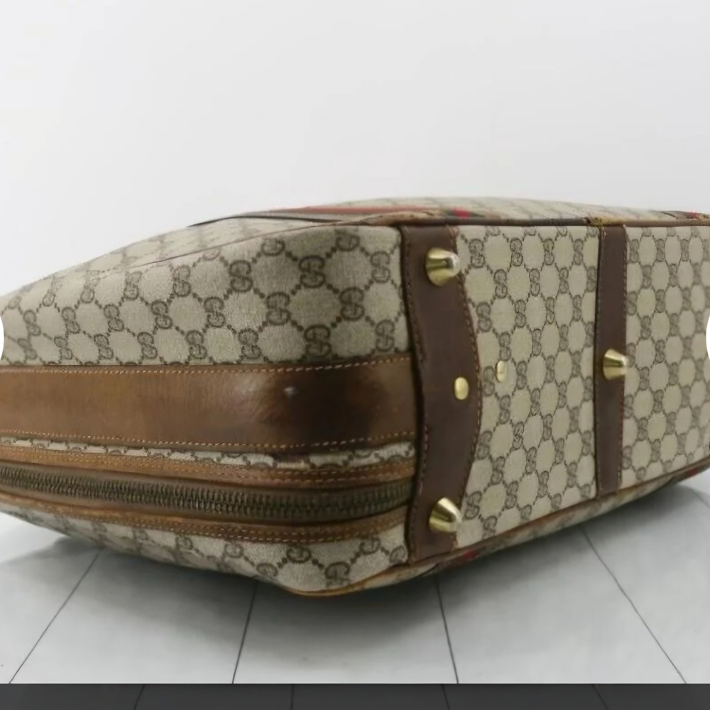 Gucci Brown and Tan Travel Bag with Iconic Monogram - Picture 3 of 4